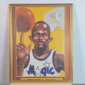 Framed MAD Magazine Alfred E. Neuman Caricature as Shaquille ONeal Art Print 8x1